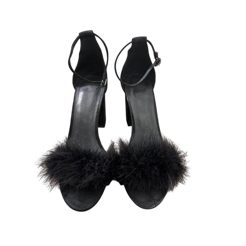 Joi Black Feather Heels Sz 9